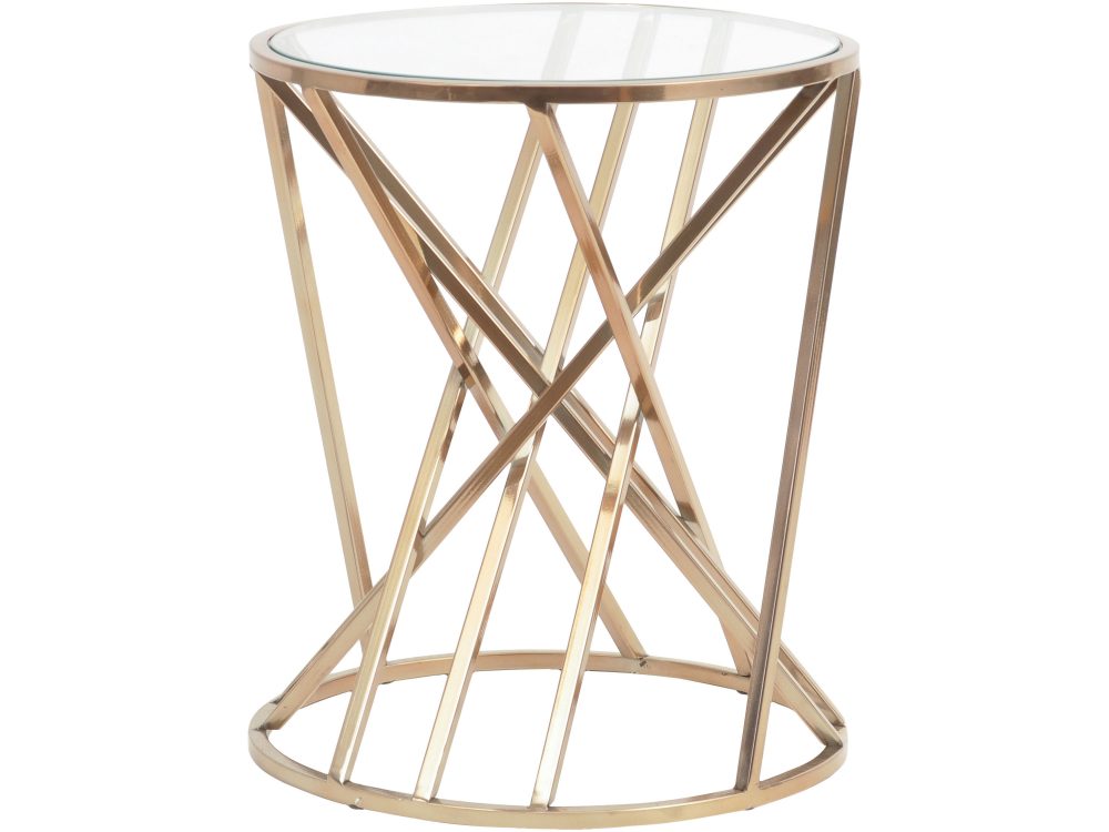 Copper Twist Round Side Table With Glass Top Louise Jackson
